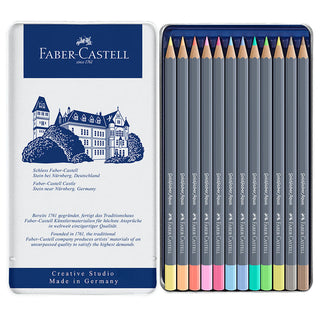 Goldfaber Aqua Watercolour Pencils, Pastel Tones - Tin of 12