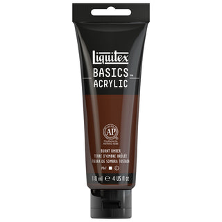 Basics Acrylic 118ml Tube, Burnt Umber