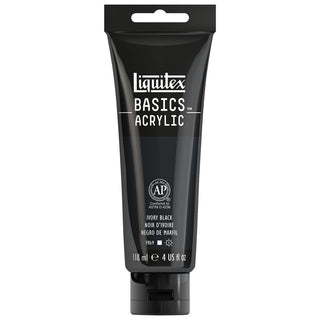 Basics Acrylic 118ml Tube, Ivory Black