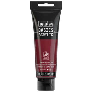 Basics Acrylic 118ml Tube, Cadmium Red Deep Hue