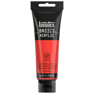 Basics Acrylic 118ml Tube, Cadmium Red Light Hue