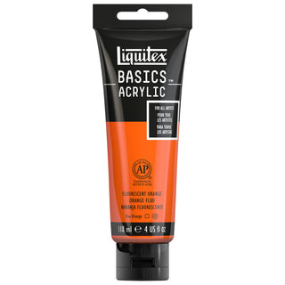 Basics Acrylic 118ml Tube, Fluorescent Orange