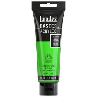 Basics Acrylic 118ml Tube, Fluorescent Green