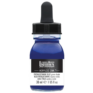 Acrylic Ink 30ml Jar, Phthalocyanine Blue Green Shade
