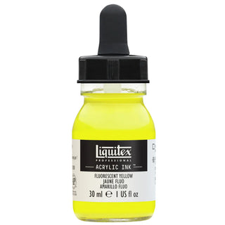 Acrylic Ink 30ml Jar, Fluorescent Yellow