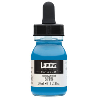 Acrylic Ink 30ml Jar, Fluorescent Blue