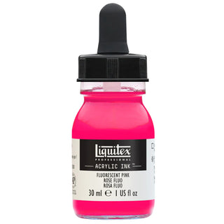 Acrylic Ink 30ml Jar, Fluorescent Pink