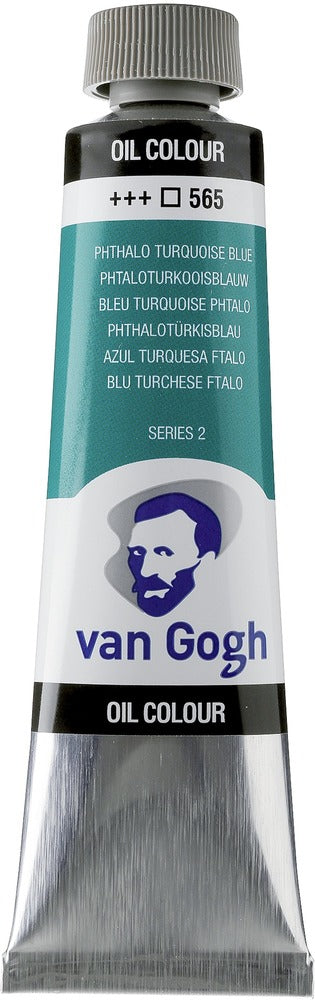 Van Gogh Oil Color Tube, 565 Phthalo Turquoise Blue (40ml)
