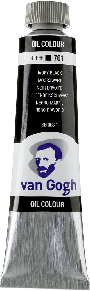 Van Gogh Oil Color Tube, 701 Ivory Black (40ml)