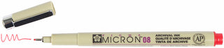 Pigma Micron 08 Pen, 0.50mm - Red