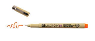Pigma Micron 08 Pen, 0.50mm - Orange