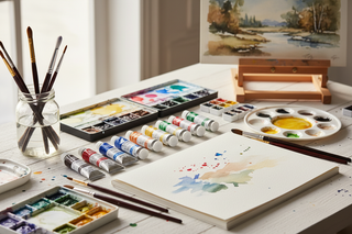 WATERCOLORS IN A CREATIVE SETTING